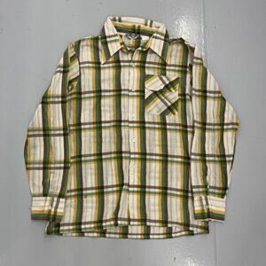 Vintage 70s Levi's Panatela Sportswear White Plaid Shirt